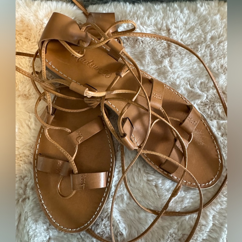 Madewell Boardwalk Leather Lace-Up Sandals